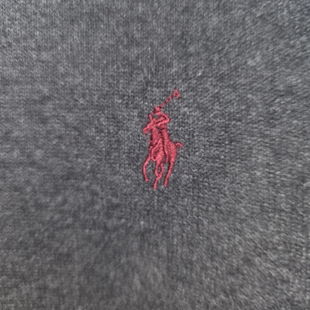 Polo Ralph Lauren Sweater Mens XL Gray 1/4 Zip Mock Neck Cotton Pullover Knit